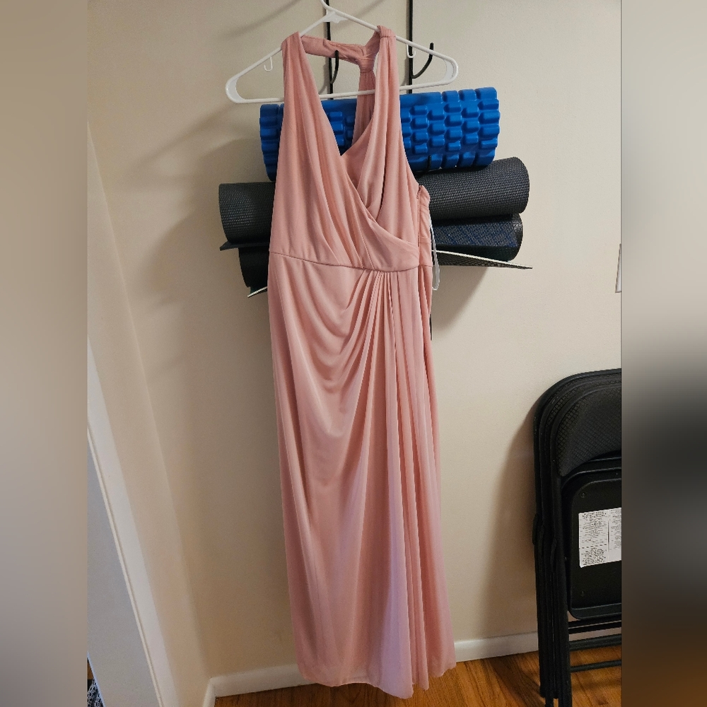 David's bridal pink dress wedding
